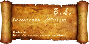 Borovicska Líviusz névjegykártya